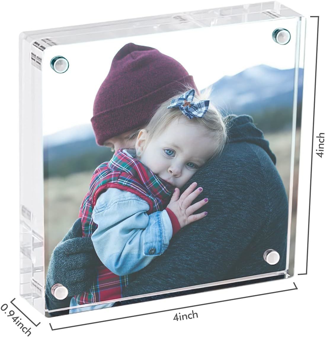 Clear Acrylic Photo Frame with Double Sided Display and Free tanding Design for Desktop Pictures