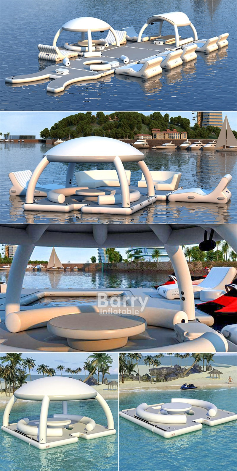 Водное развлекательное оборудование Аква диван Водная платформа для отдыха Док Надувный плавучий остров