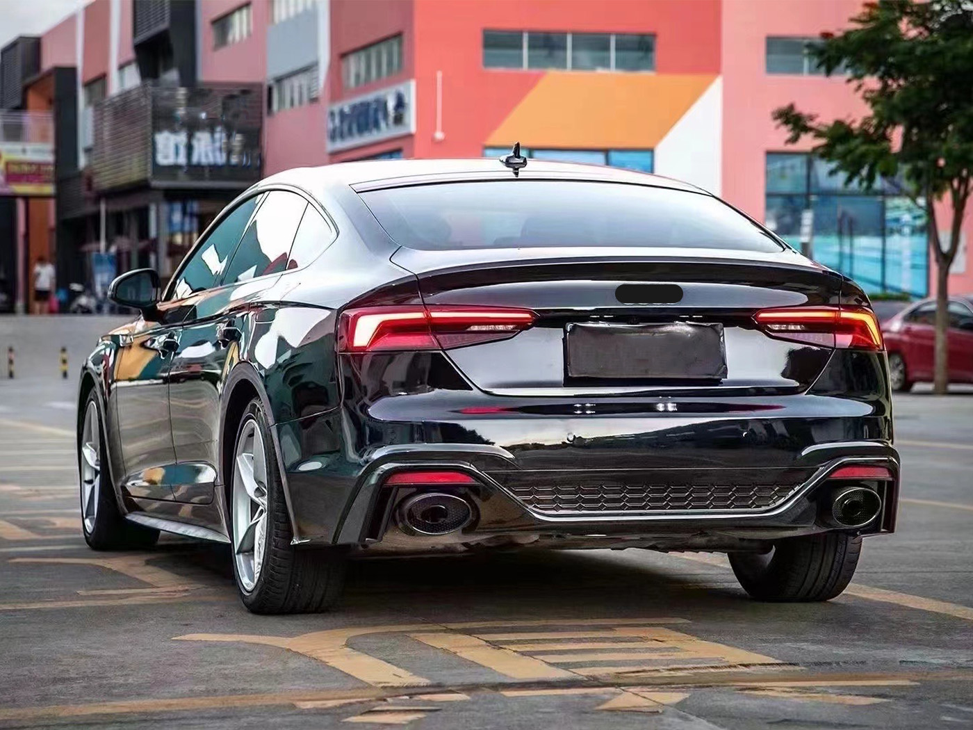 PP материал Audi A5 до RS5 Широкий корпус 2020-2023 Передний задний бампер решетка Боковые юбки