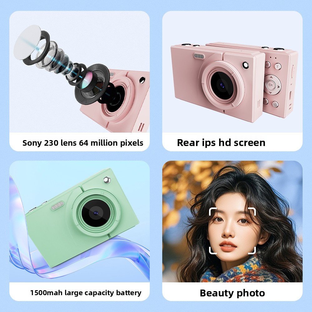 Carefully Selected Cross-border CCD Camera Retro Style for Students, 64.0million pixel 4K High-definition WiFi Digital Camera g