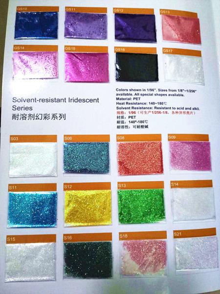 Polyester Solvent Resistant Glitter for Other Holiday Supplies in a Colorful Assortment of Colors