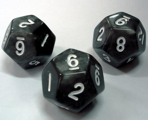Dice of acrylic or urea along with ABS or Zinc-alloy dice
