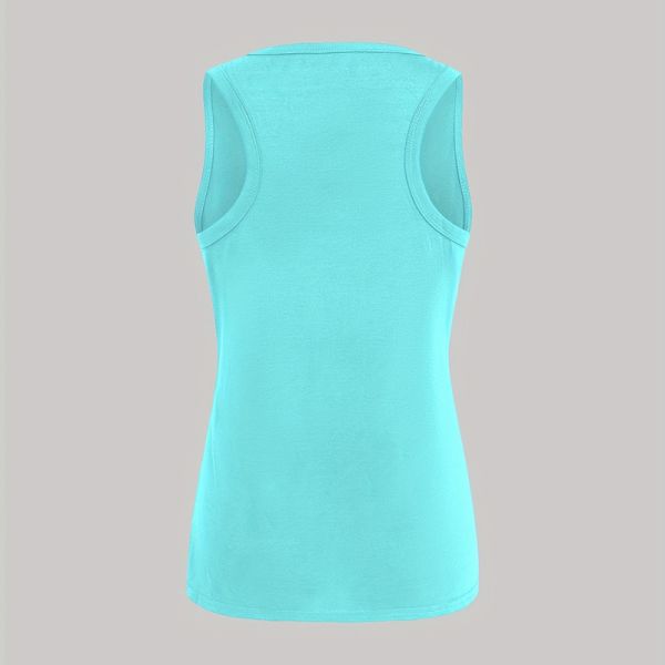 Unisex V Neck Women Tank Tops Running Printed Sleeveless T Shirts No Pockets 65cm