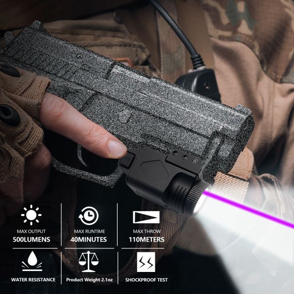 2 en 1 encargar magnético de la vista del laser de la escopeta de vista púrpura del laser