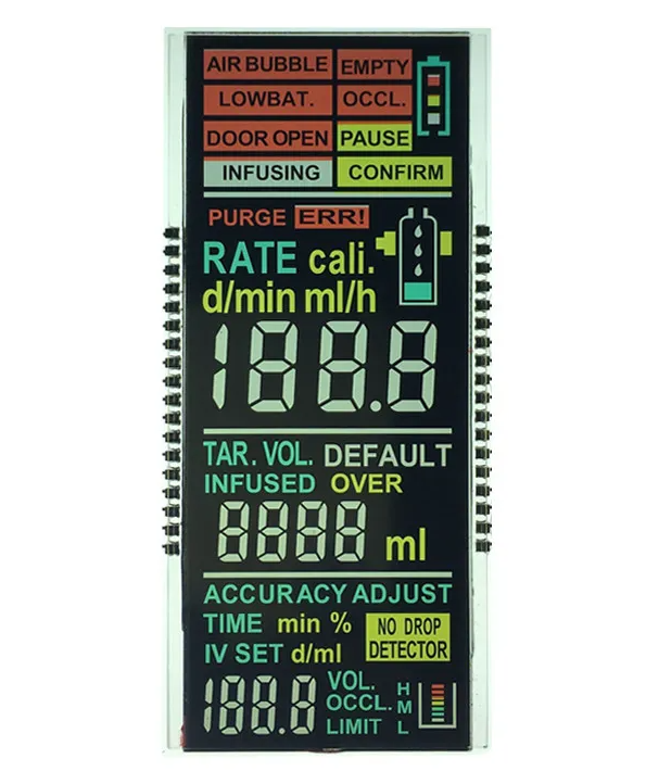 Mini 7 Segment TN LCD Display Module with Transmissive Negative Screen and 36-Pin Connector