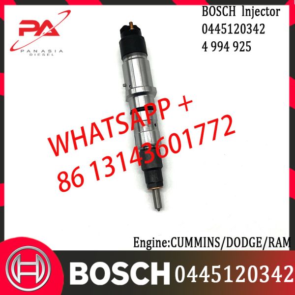 Inyector común diesel original 4994925 del carril 5253221 0445120342 0445120204 para CUMMINS/DODGE/RAM
