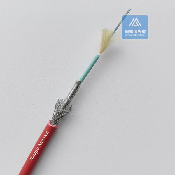 12 Cores Multi Mode Micro Armored Fiber Cable  5.0mm Red LSZH Rodent Resistant FTTH