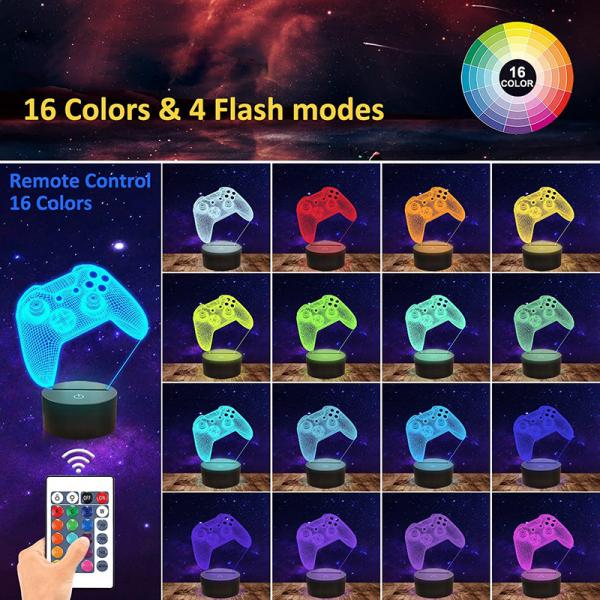 Gamepad CE Safety 3D LED Night Light Eco Friendly Touch Control Lighting
