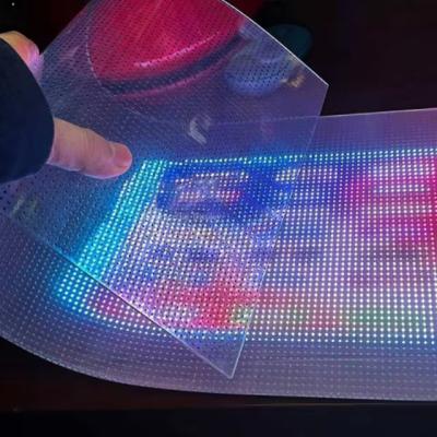 Écran publicitaire à film transparent LED Vidéo Panneau murale affichage Ultra Thin LED Film Screen Pantalla pour fenêtre en verre