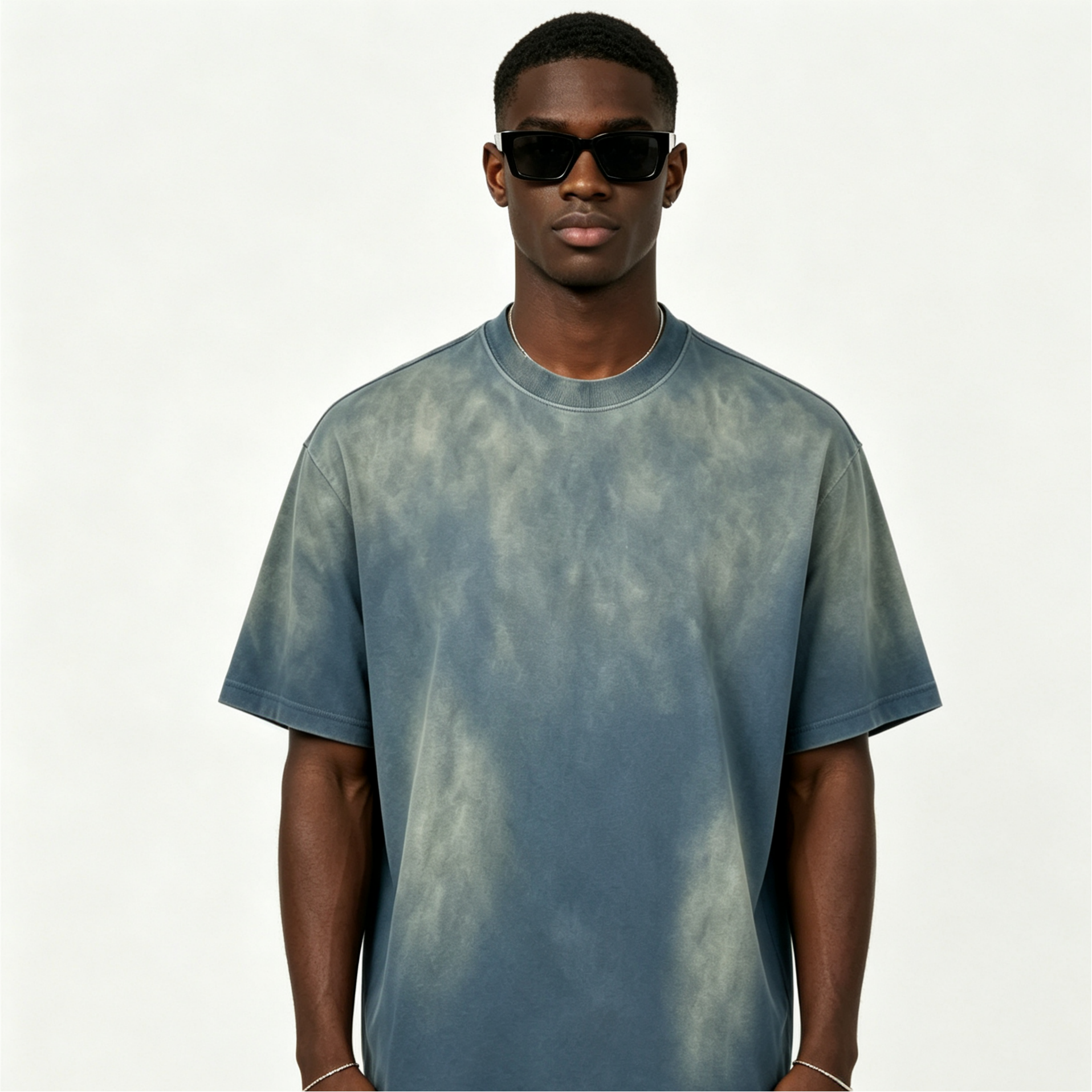 Men’s Vintage Washed Cotton T-Shirt 270GSM Oversized High Street Casual Tee