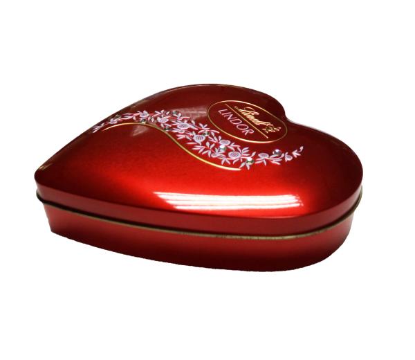 Wedding Gift Heart Shape Tin Box Printed Solid Material Matched With Ribbon