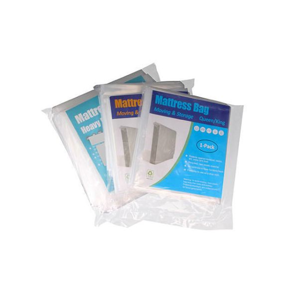 King Mattress Poly Covers, 76 X 15 X 104 Inch, 2 Pack Heavy Duty Pe Clear Plastic Storage Bag Full Spring