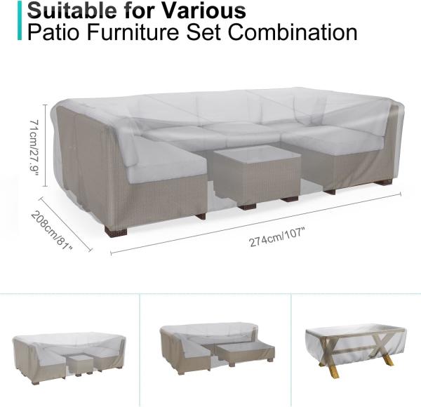 Patio Furniture Set Cover Outdoor Sectional Sofa Set Covers Outdoor Table Chair Set Covers Water Resistant Large