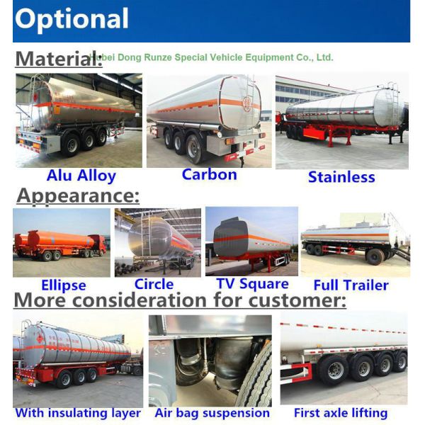 Aluminum Tri Axle Tank Semi Trailer For Diesel Oil , Gasoline , Kerosene Transport 47-50Ton
