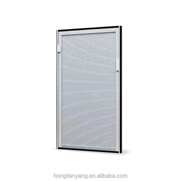 Sunshade Window Louver Shutters with Plantation Style Between Glass Blinds by Minetal
