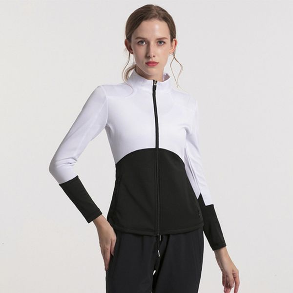 Full Zip Slim Football Training Tracksuits Stand Collar Colour Block Coat Women's