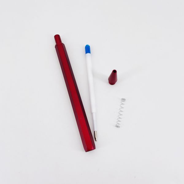 Design classique stylo à bille rétractable en aluminium à baril hexagonal