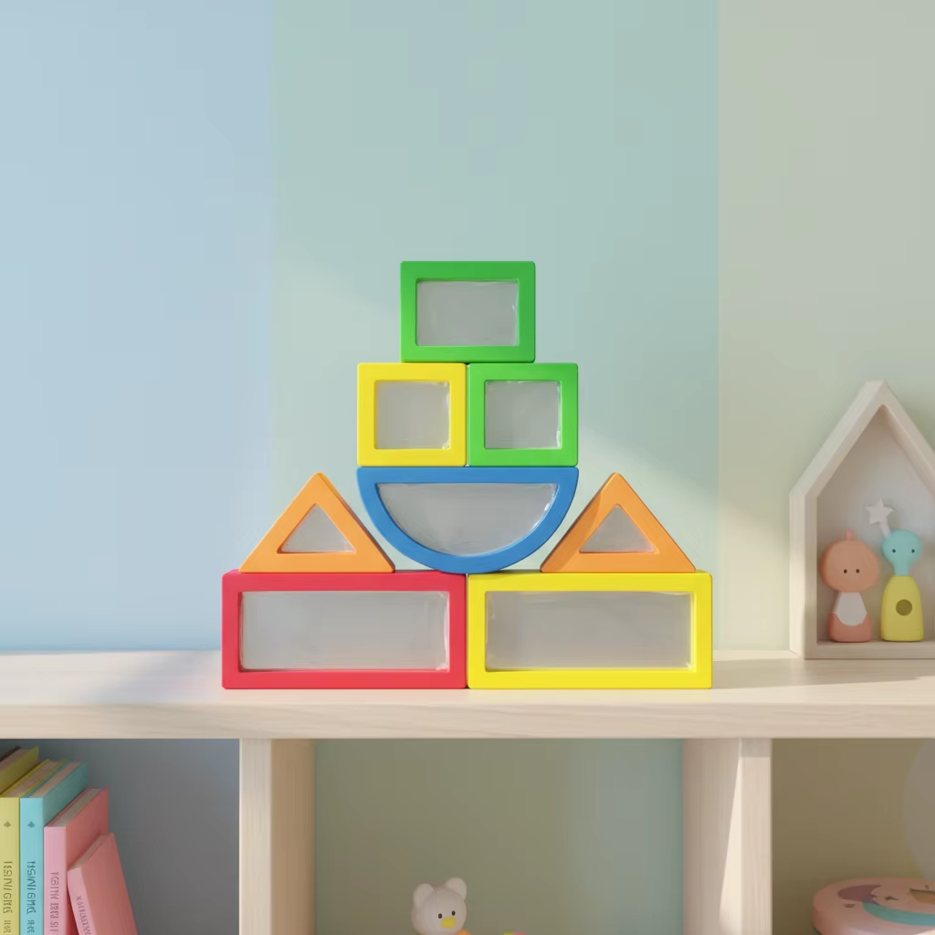 Soft Custom Die Cut Plastic EVA Framed Moulded Sensory Mirror Blocks For Kids Sensory Play
