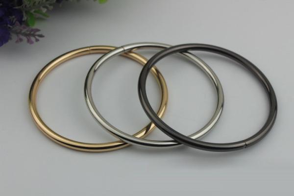 Handbag Fittings Gun Metal Color Iron Wire 75 MM Round Metal Rings Wholesale