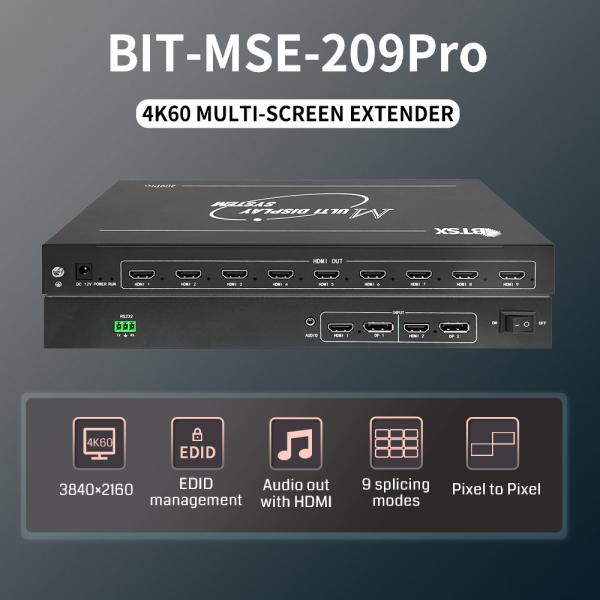 Visor multipantalla de píxeles 4K 2 en 9 salidas 1x9 2x4 3x3 para visualización profesional