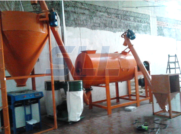 Automatic Feeding Dry Mix Mortar Production Line With River Sand Cement Fly Ash Material