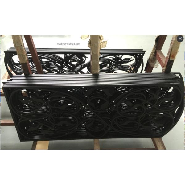 customized golden wrought iron glass in Exterior door