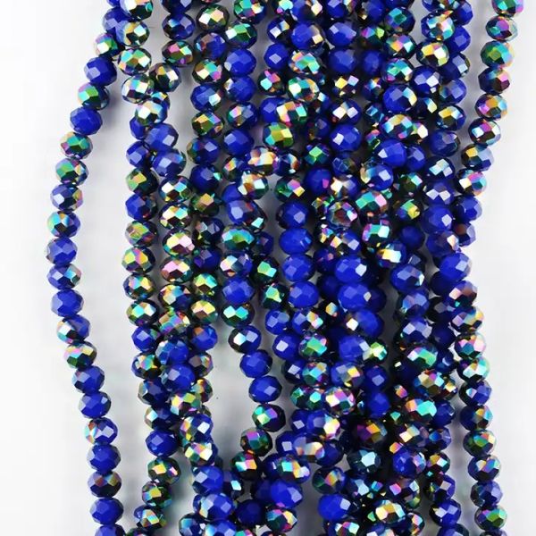 Glass Facetted Beads Lampwork Loose Round Glass Crystal Glass Rondelle Loose Beads