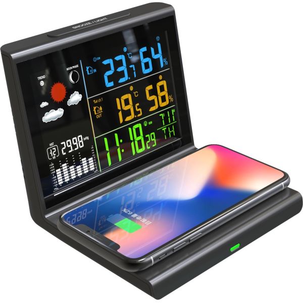 9V/2A Входное напряжение и текущая метеорологическая станция с беспроводным зарядным устройством