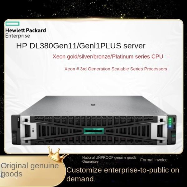 HP DL380 Gen11 2U Rack Server Xeon Processor Rack Mounted Server DDR4 Memory SSD Hard Drive 64GB