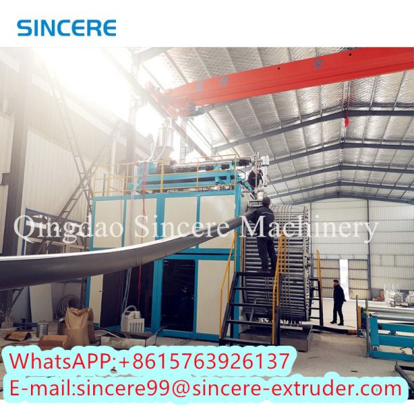 Maquinaria para extrusión de tuberías en espiral de drenaje municipal subterráneo de plástico para HDPE