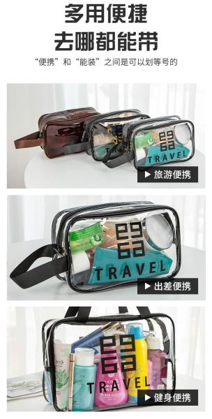 TRANSPARENT PVC STORAGE BAG PORTABLE INTERNET CELEBRITY PORTABLE WATERPROOF TOILETRY BAG COSMETICS MULTI-FUNCTIONAL LARG