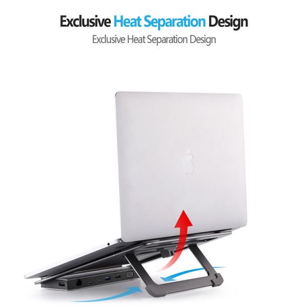 Office / Home USB C Thunderbolt Hub 12 In 1 USB 3.0 Laptop Base Holder With PD RJ45