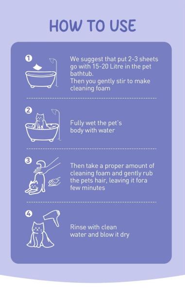 Safe Pet Laundry Detergent Sheets Plastic Free Eco Friendly Dog Shampoo Sheets