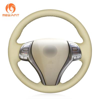 Custom Beige Steering Wheel Cover for Nissan Teana Altima X-Trail Qashqai Rogue Pulsar
