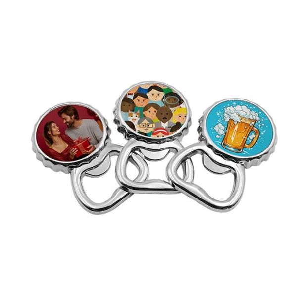 Creative Blank Sublimation Magnetic Bottle Opener Refrigerator Magnet Two-In-One Custom Magnet Bottle Opener