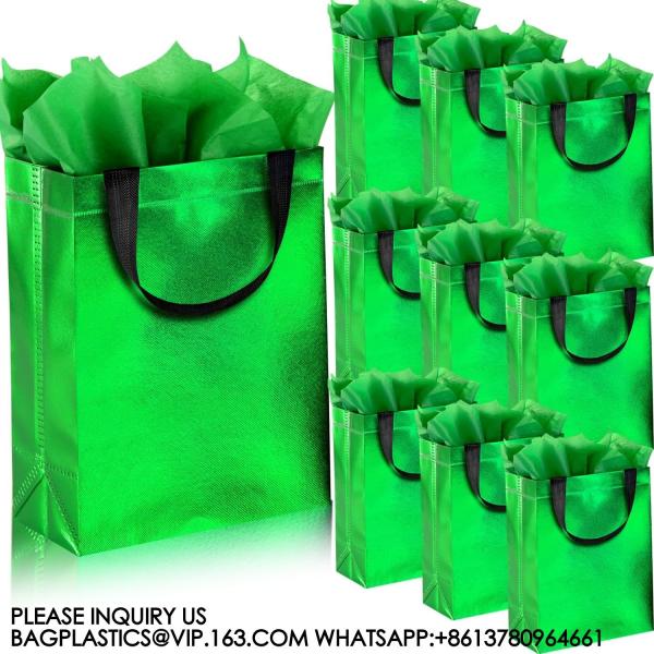 Colorful Gift Bags With Tissues – 9PCS Reusable Gift Bags Medium Size - Perfect As Goodie Bags, Birthday Gift Bag