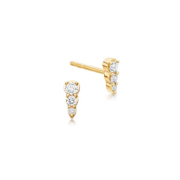 Модные Mini Three Stone CZ Stud 925 серебряные серьги