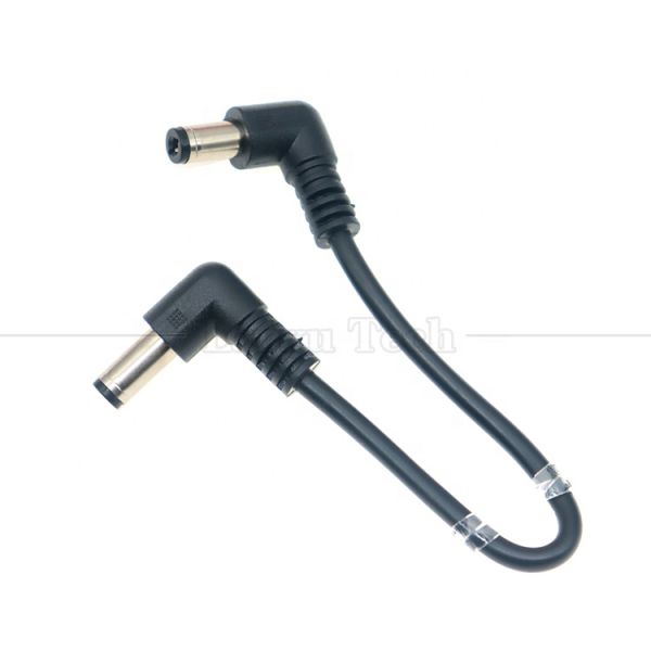 12V 24V de type mâle à mâle en courant continu à angle jack connecteur 5.5*2.1mm câbles de câble d'alimentation électrique