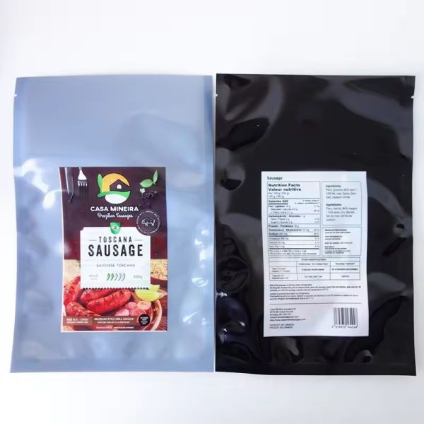 Laminated Custom Printed Transparent Plastic Mylar Sea Food Packaging Vacuum Sealed Frozen Pouch Bag