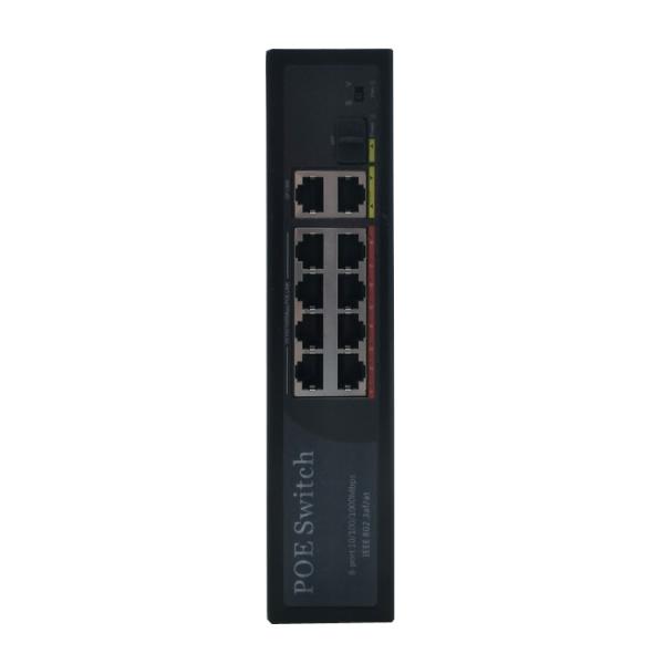 HK-8G 8 ports 1000m commutateur PoE avec 2 1000m 1SFP liaison montante