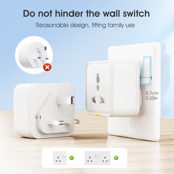Tuya Smart Home Plug: Universal Type-C 16A WiFi RF433 Travel Adapter Socket with App Control, Voice Assistant Compatibility, and Energy Monitoring