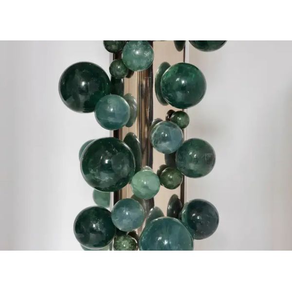 Luxury Round Crystal Bubble Stainless Steel Wall Lamp For Star Hotel Lighting Decor