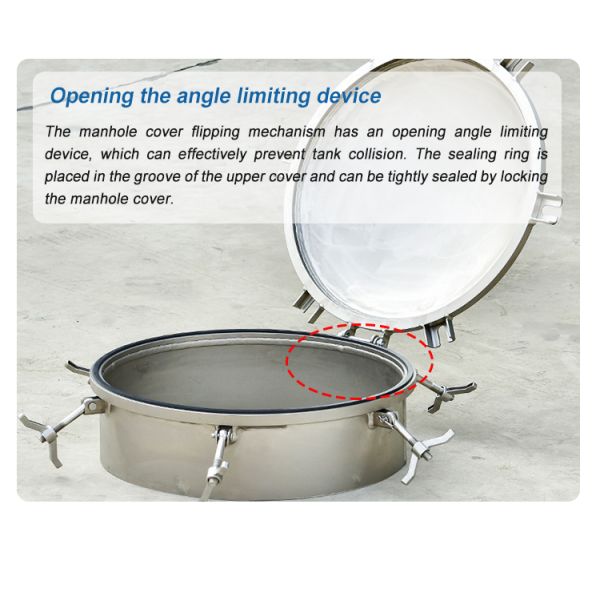 Durable Quick Opening Truck SS 304 316L Round Manhole Cover for Cement Tank