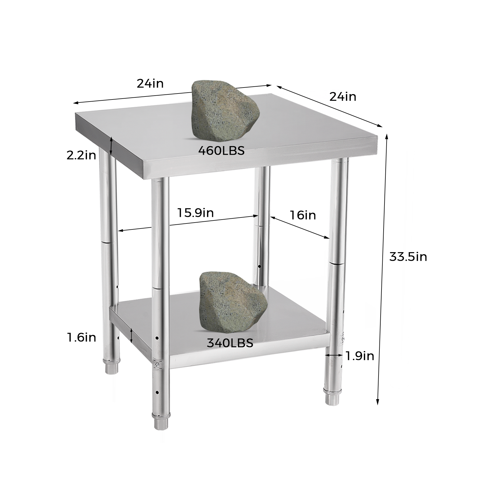 Durable Construction Stainless Steel Work Table with Customized Size and Easy Mobility for Commercial Kitchen