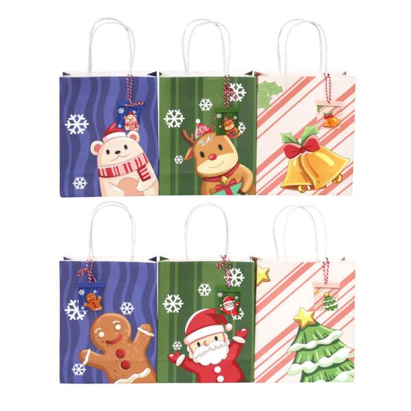 Sacos portáteis imprimindo UV do presente do Natal do papel de embalagem 18*9*23cm