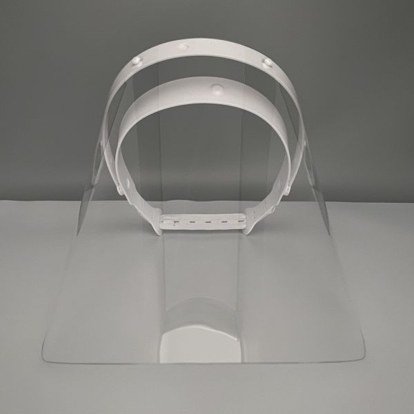 Custom color bracket protective face shield with flip up clear cover