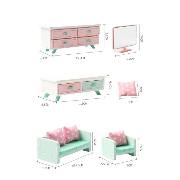 Мини игрушки спальни девушек Montessori деревянные без заусенца