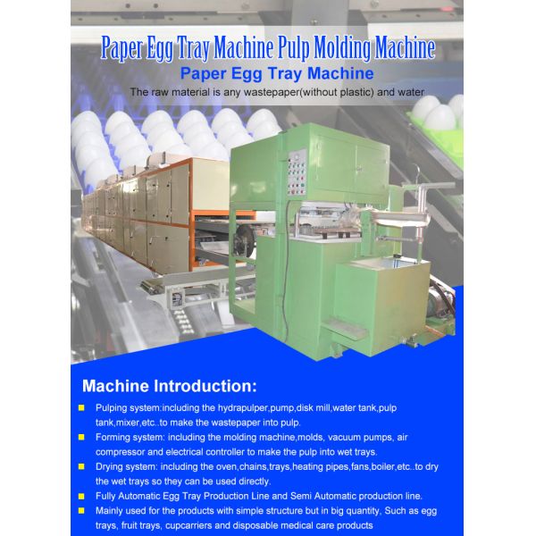 Professional Recycling Paper Pulp Egg Tray Molding Machine Egg Tray Production Line PLC Controlled