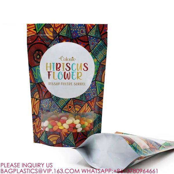 Snack Plastic Packaging Stand-Up Pouch Seal Zipper Food Bag With Tear Aluminum Foil Bag