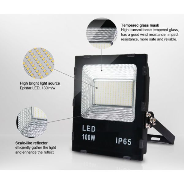 Алюминиевый расквартировывая люмен на открытом воздухе приспособлений потока СИД 100W высокий привел свет потока